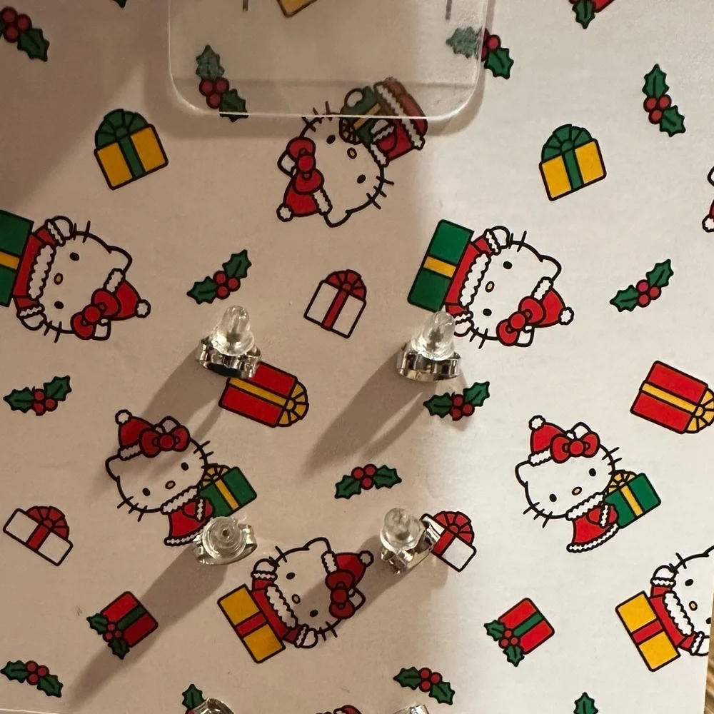 Hello Kitty Girls Christmas Earrings Pack Of 3 Sets NWT